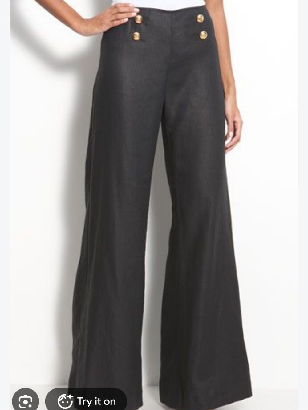 Lafayette 148 New York Black Wide-Leg Linen Pants